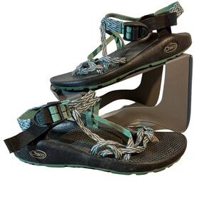 Chaco ZX/2 Sandal Womens Size 9 Dual Strap Classic Hiking Sandal Green Toe-Loop
